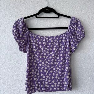 Lush Purple Floral Crop Top
